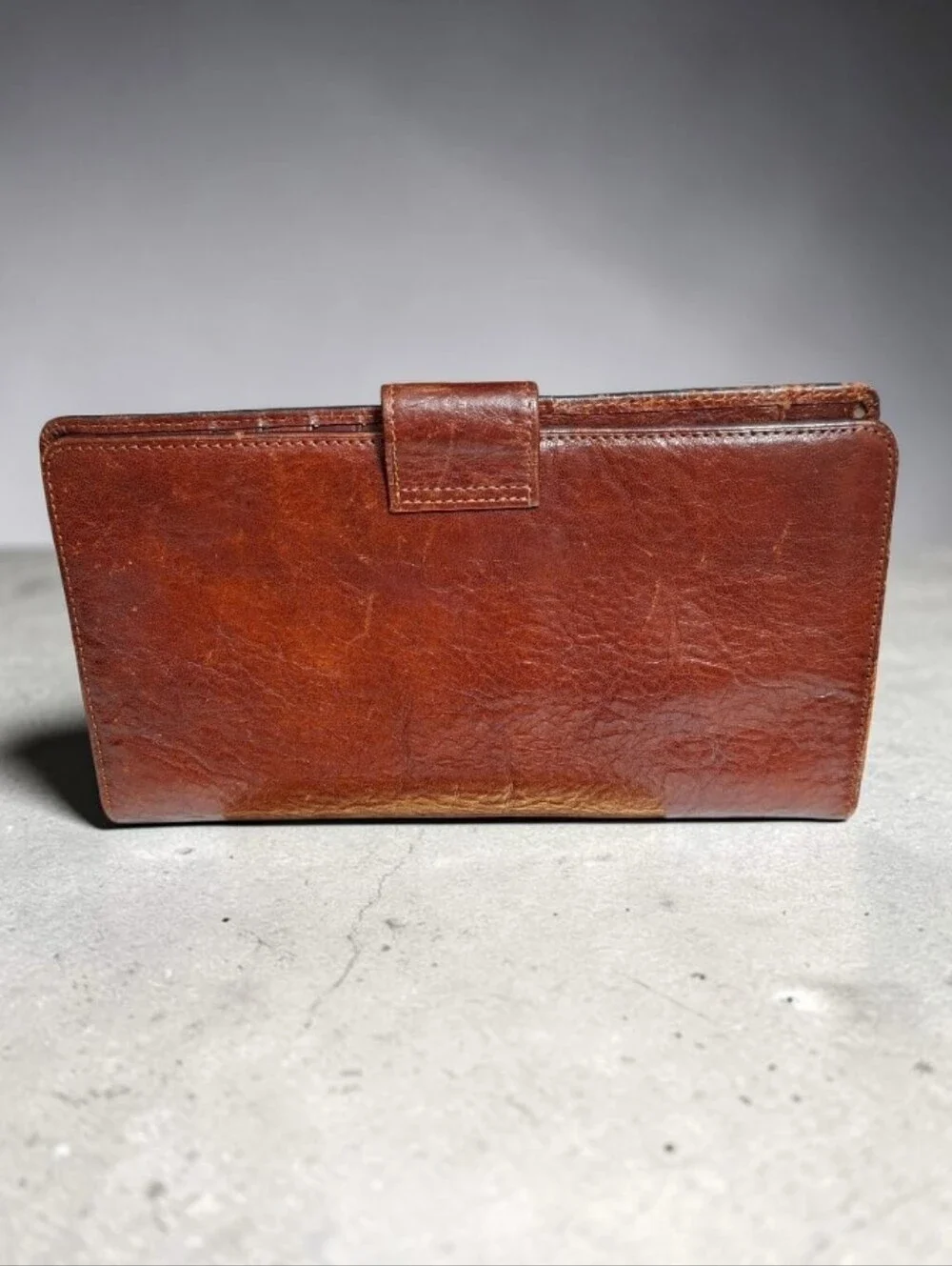 Mori Vintagr Tan leather long wallet